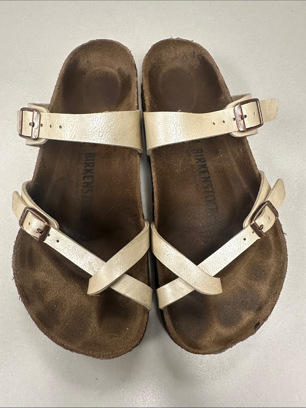 BIRKENSTOCK Women's Sz 9-9.5 M/EUR 40 MAYARI Birko-Flor GRACEFUL PEARL WHITE